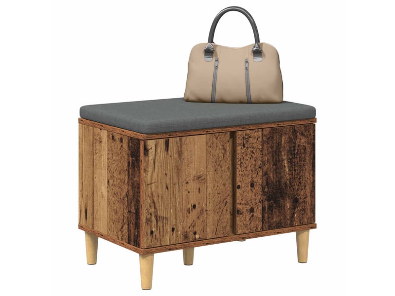  Banc d'entrée, banc interieur avec coussin bois ancien 60x38x46 cm shl21812  - Conforama C