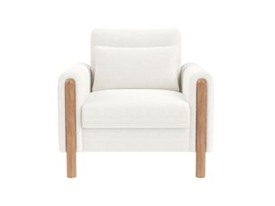 Fauteuil fixe HAVRYA  Tissu bouclette blanc vendu A l'unité