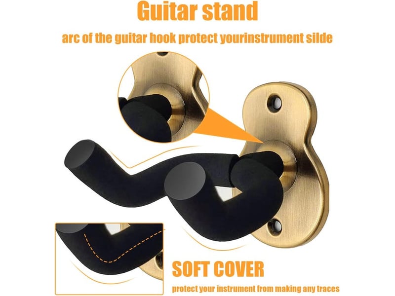 Crochets muraux supports muraux en bronze pour guitare – sûrs et élégants, adaptés aux basses, guitares électriques et guitares acoustiques, lot de 4, orange - hrc0004740ly HRC0004740LY - Conforama B