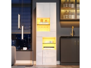 Vitrine coloris blanc 1 étagère(s) <strong></strong> <strong></strong> - 55 cmx170 cm
