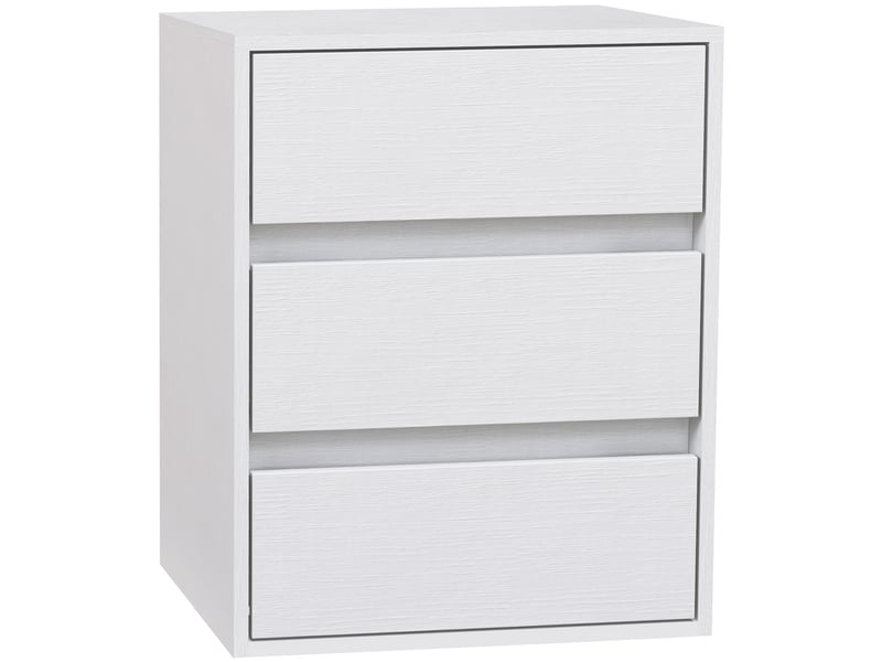  Commode moderne à 3 tiroirs en bois blanc, 40 x 30 x 50,5 cm  - Conforama A