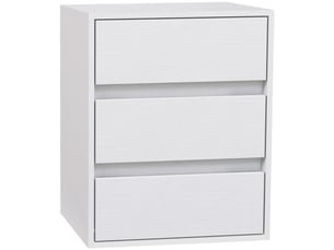 Commode moderne à 3 tiroirs en bois blanc, 40 x 30 x 50,5 cm