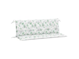 Lot de 2 coussins de banc de jardin, coussins d'assise motif de feuilles tissu cf58670