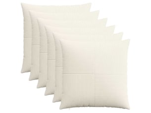 Lot de 6 housses de coussin almelo crème 70 x 70 cm velours côtelé cf49573