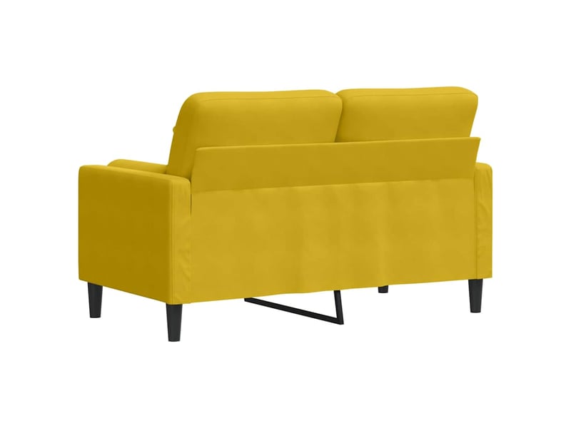 Canapé droit, sofa, canapé 2 places avec oreillers décoratifs jaune 120 cm velours cf19967 - Conforama E