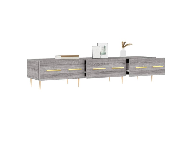 Meuble tv - banc tv - meuble de rangement sonoma gris 150x36x30 cm bois d'ingénierie  - Conforama D