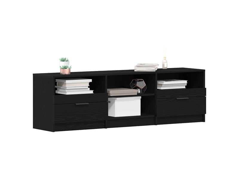  Meuble tv - banc tv - meuble de rangement 150 x 33,5 x 45 cm chêne noir bois d'ingénierie  - Conforama C