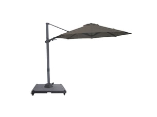 Axi solis parasol déporté rond avec pied de parasol, ø 300 cm, anthracitetaupe | pour le jardin terrasse avec armature thermolaquée | housse de protection inclus