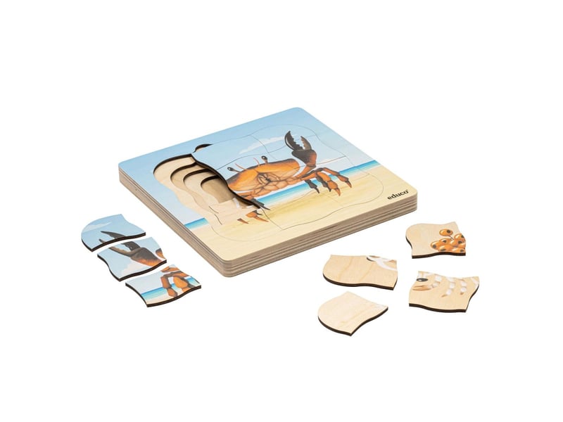  Educo sur la plage - le crabe pousse  31 pièces de puzzle 8719924064754 - Conforama A