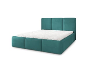 Lit coffre 120x200cm <strong>MASSENO</strong> <strong></strong> coloris bleu
