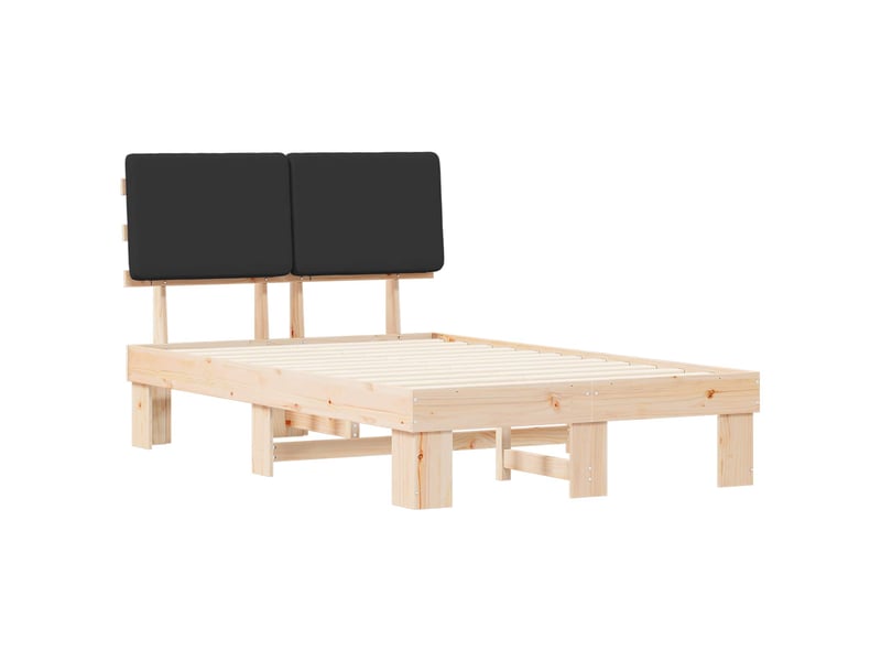  Lit double- lit adulte -  cadre de lit avec tête de lit rembourrée noir 120 x 200 cm  - Conforama C