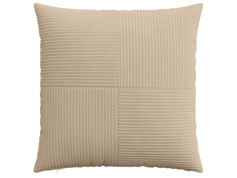  Lot de 6 housses de coussin almelo taupe 70 x 70 cm velours côtelé cf49895  - Conforama A