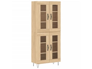 Buffet haut - bahut - meuble de rangement chêne sonoma 69,5x34x180 cm bois d'ingénierie