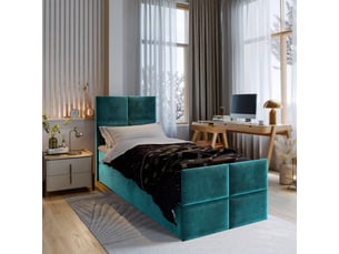 Lit avec rangement 80x200 cm <strong>MASSENO</strong> <strong></strong> coloris bleu