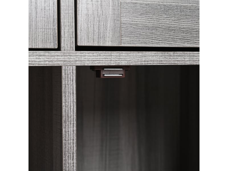  Îlot de cuisine gris avec plateau rabattable et rangement, chariot de service sur roulettes, style européen, 139x46x91.5 cm  - Conforama W