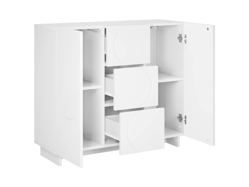  Buffet - bahut - meuble de rangement blanc brillant 85,5 x 31 x 75 cm bois d'ingénierie  - Conforama C