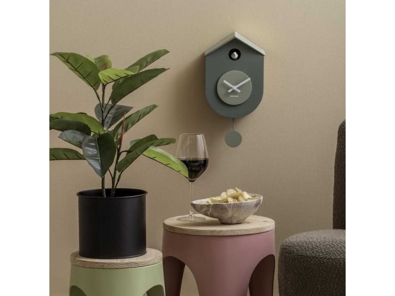  Horloge murale en abs grato cuckoo vert jungle et vert jade  - Conforama B