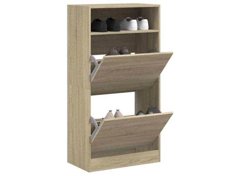  Meuble à chaussure, armoire à chaussures chêne sonoma 60x34x116cm bois d'ingénierie  - Conforama B