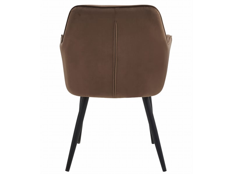 Family chaise jork - velours brunpiétement noir x 1  - Conforama E