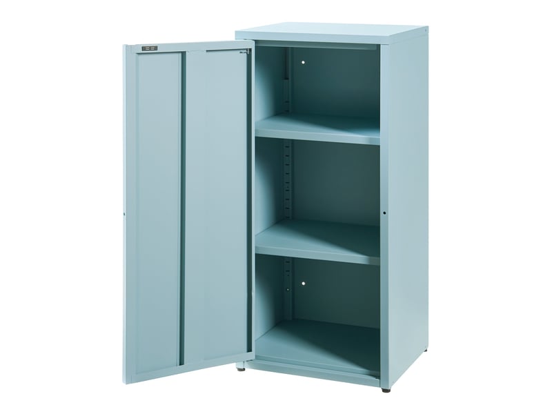 Armoire étagère meuble de rangement métallique acier 88 x 40 x 35 cm bleu gris 03_0008902  - Conforama C