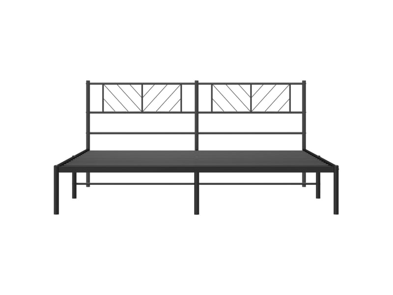  Lit double- lit adulte -  cadre de lit métal sans matelas avec tête de lit noir 200x200cm  - Conforama D