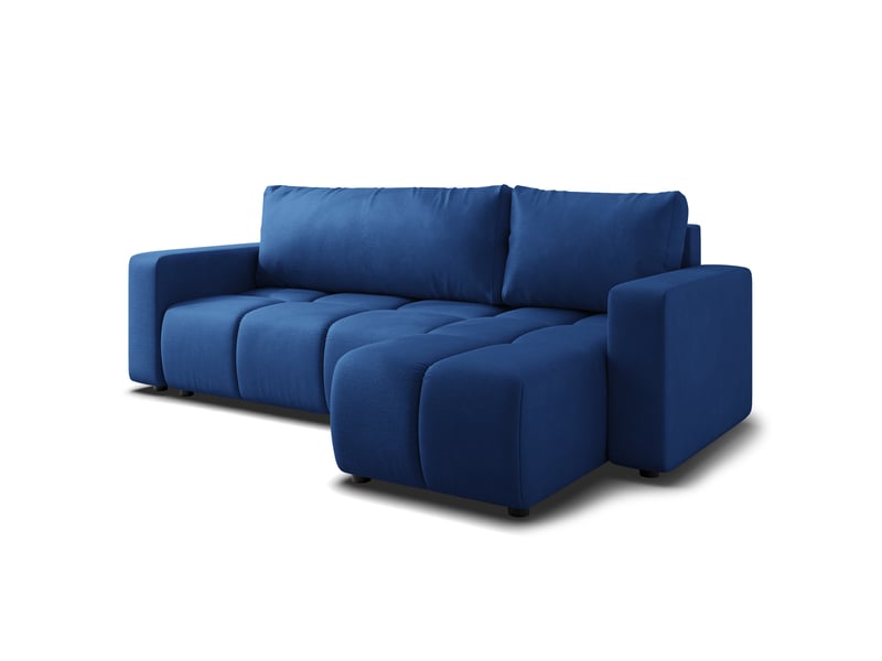  Canapé d'angle ramil, tissu peluche bleu  - Conforama A