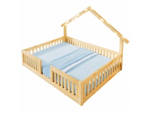 Lit cabane 140x200 cm <strong>REDOM</strong>  <strong></strong> coloris naturel