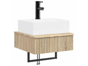 Basin de lavage mural, lavabo chêne sonoma 40x41x39 cm