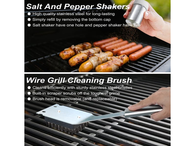Set barbecue accessoire acier inoxydable - barbecue ensemble d'outils pour barbecue 18 pièces - Conforama C