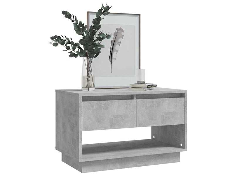  Meuble tv - banc tv - meuble de rangement gris béton 70x41x44 cm bois d'ingénierie  - Conforama D