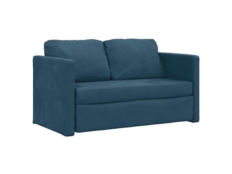 Canapé-lit 2 en 1 bleu 122x204x55 cm velours - Conforama D