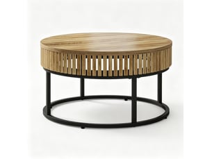 Table basse rond(e) coloris bicolore EVRYAE - 80 cmx80 cm