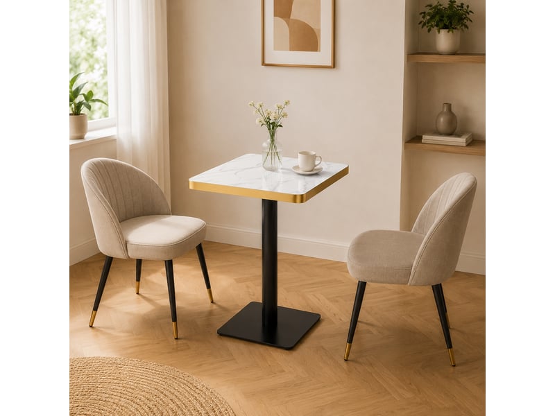  Table à manger, 60x60x74 cm, en métal, blanc cao-W3658P445096-conf-NEW - Conforama B