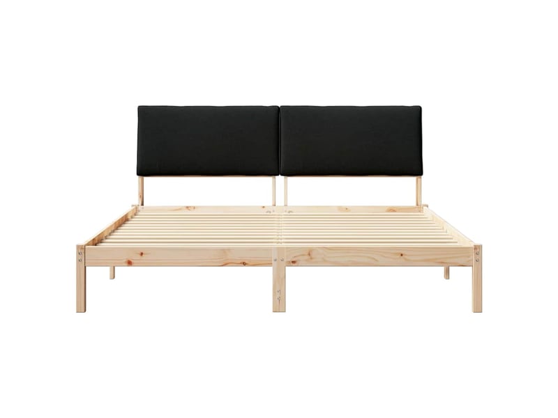  Lit double- lit adulte -  cadre de lit marron et noir 200 x 200 cm bois massif en pin  - Conforama D