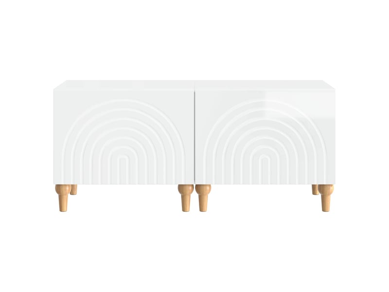  Meuble tv - banc tv - meuble de rangement blanc brillant bois d'ingénierie  - Conforama E