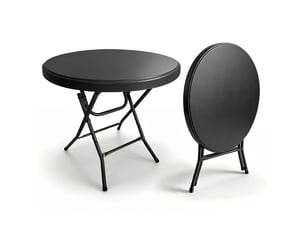 Table à manger ronde table repas pliante installation facile charge maximale 136 kg coloris noir usage intérieur et extérieur