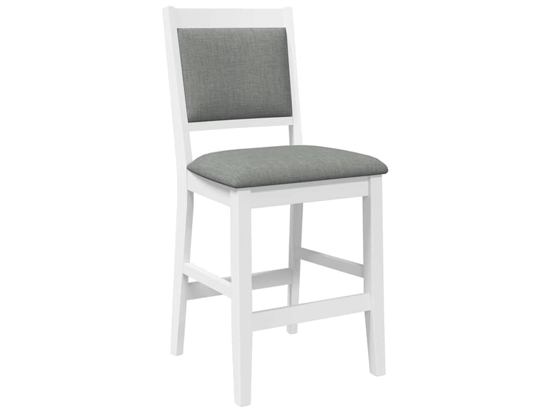  Lot de 2 tabouret de bar avec coussins en bois massif blanc et caoutchouc shl708  - Conforama D