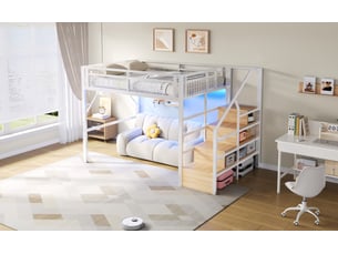 Lit mezzanine 140x200 cm Morn Vibe coloris blanc