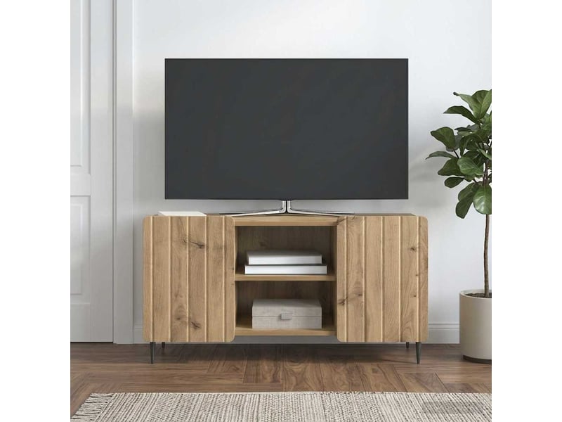  Meuble tv - banc tv - meuble de rangement 102 x 34,5 x 52 cm chêne artisanal bois d'ingénierie  - Conforama B