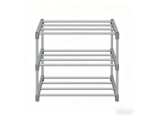 Range-chaussures ouvert 42x30x37 cm gris, métal, 3 niveaux pour 6 paires de chaussures, montage au sol
