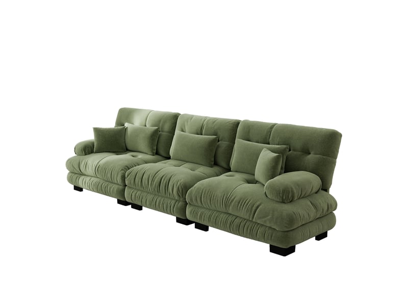 Canapé d'angle, canapé convertible; assise profonde, en chenille, 3 places - Conforama B