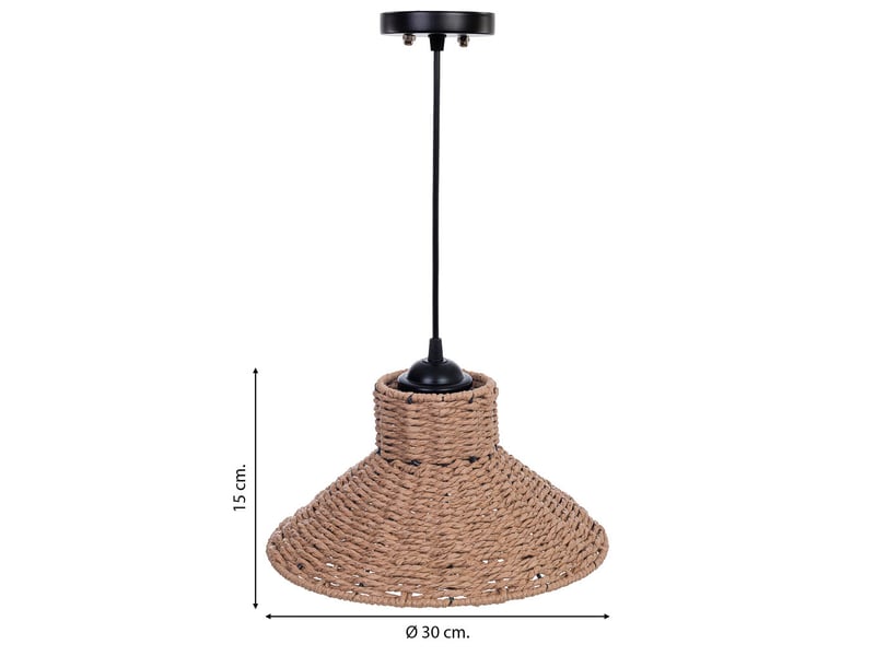  Lampe de plafond en papier marron d30x15h cm  - Conforama C