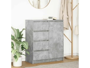 Buffet - bahut - meuble de rangement avec tiroirs gris béton 71x35x84 cm bois d'ingénierie