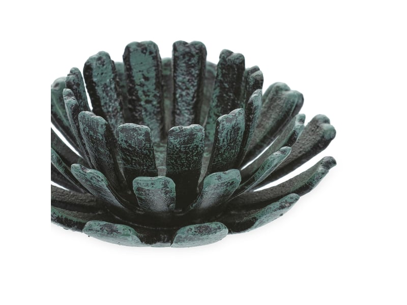  Lot de 2 bougeoirs en forme de fleur pour décoration jardin extérieur ambiance zen 6 x 13,5 cm en fonte noir 13_0012199  - Conforama C