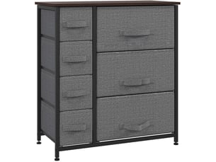 Commode 7 tiroir(s) <strong>VIVRYN</strong> <strong></strong> coloris gris largeur 30 cm