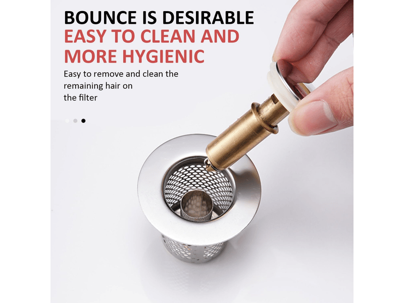  Crépine d'évier en acier inoxydable, bouchon de vidange d'évier à poussoir, longue, 1 pièce  - Conforama C