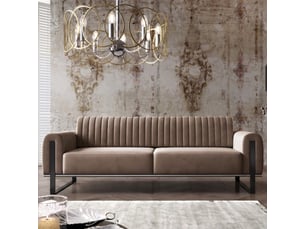 Selsey parissa - canapé - 228 cm - velours beige pieds noirs