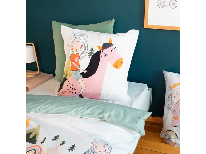  Parure de lit enfant 140x200 cm coton bci tess rando PD23211 - Conforama C