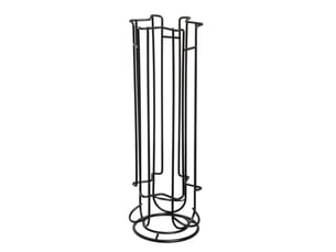 Porte-capsules rotatif en métal noir mat pour 18 capsules - longueur 11 x profondeur 11 x hauteur 33 cm