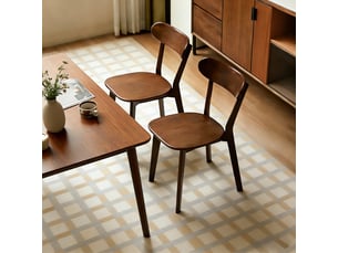 Chaises de salle à manger 49,5x40x78 cm lot de 2 style moderne du milieu du siècle bois noyer